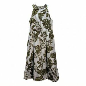 NWT | PatPat Girls' Tropical Palm Leaf Dress | Halter Neck | Tie Waist | 6-7Y